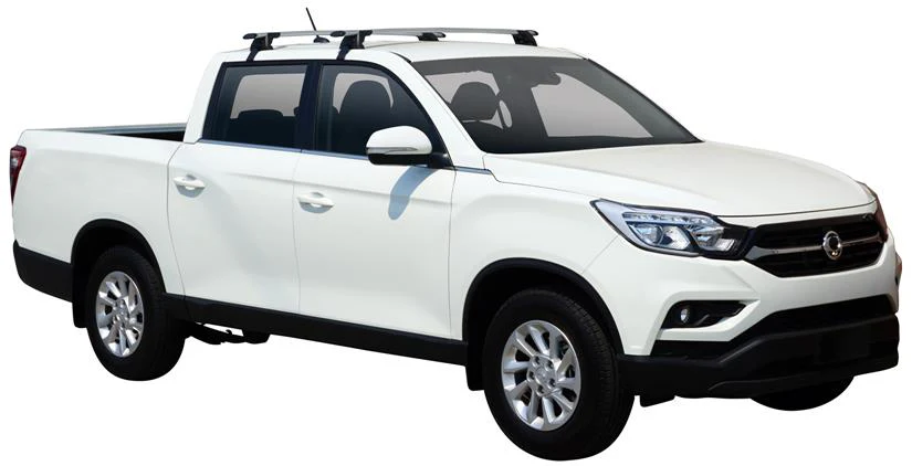 SsangYong Musso (2021-2023) 4 Door Ute 2021 - 2023 (Naked Roof) Aero ThruBar Yakima Roof Rack