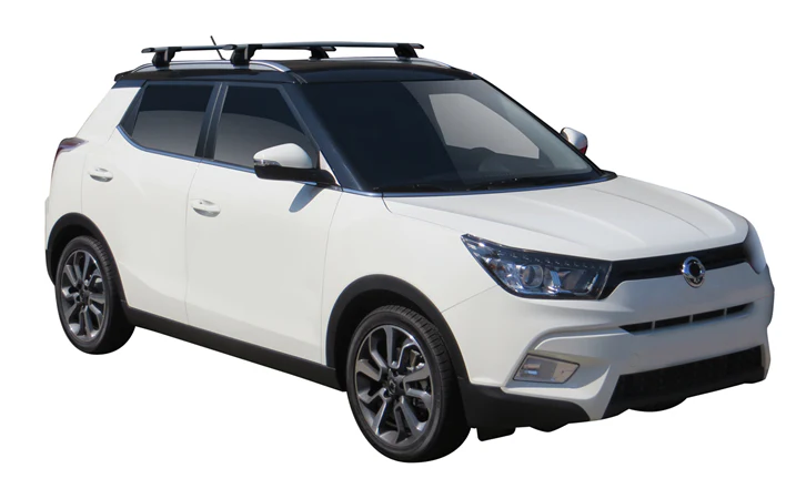 SsangYong Tivoli (2015-2023) 5 Door SUV 2015 - 2023 (Flush Rails) Aero ThruBar Yakima Roof Rack