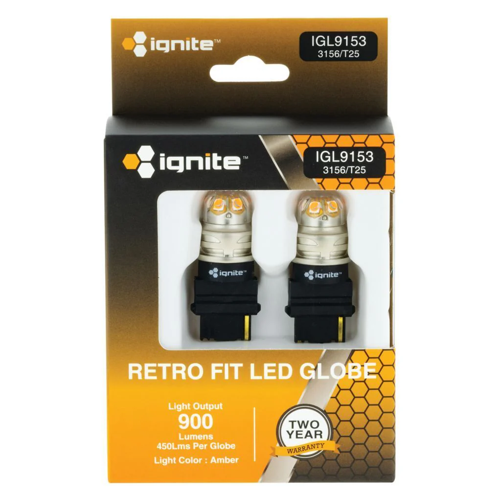 T25 BASE AMBER 12/24v 900 LUMENS (PKT2)