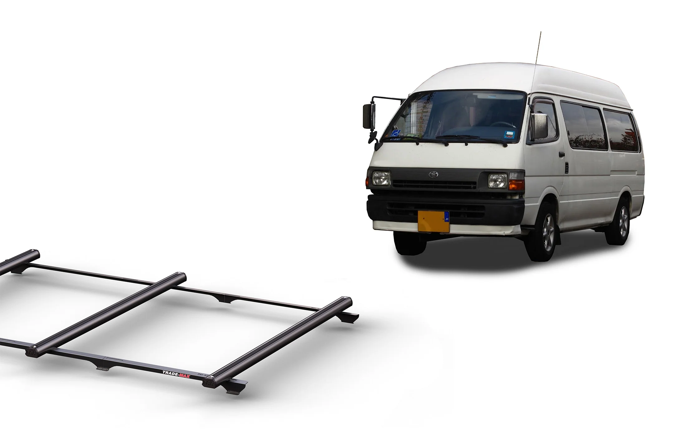 Toyota Hiace (1989 – 2004) Commuter SLWB H/RoofTrademax Crossbars x 3 Wedgetail