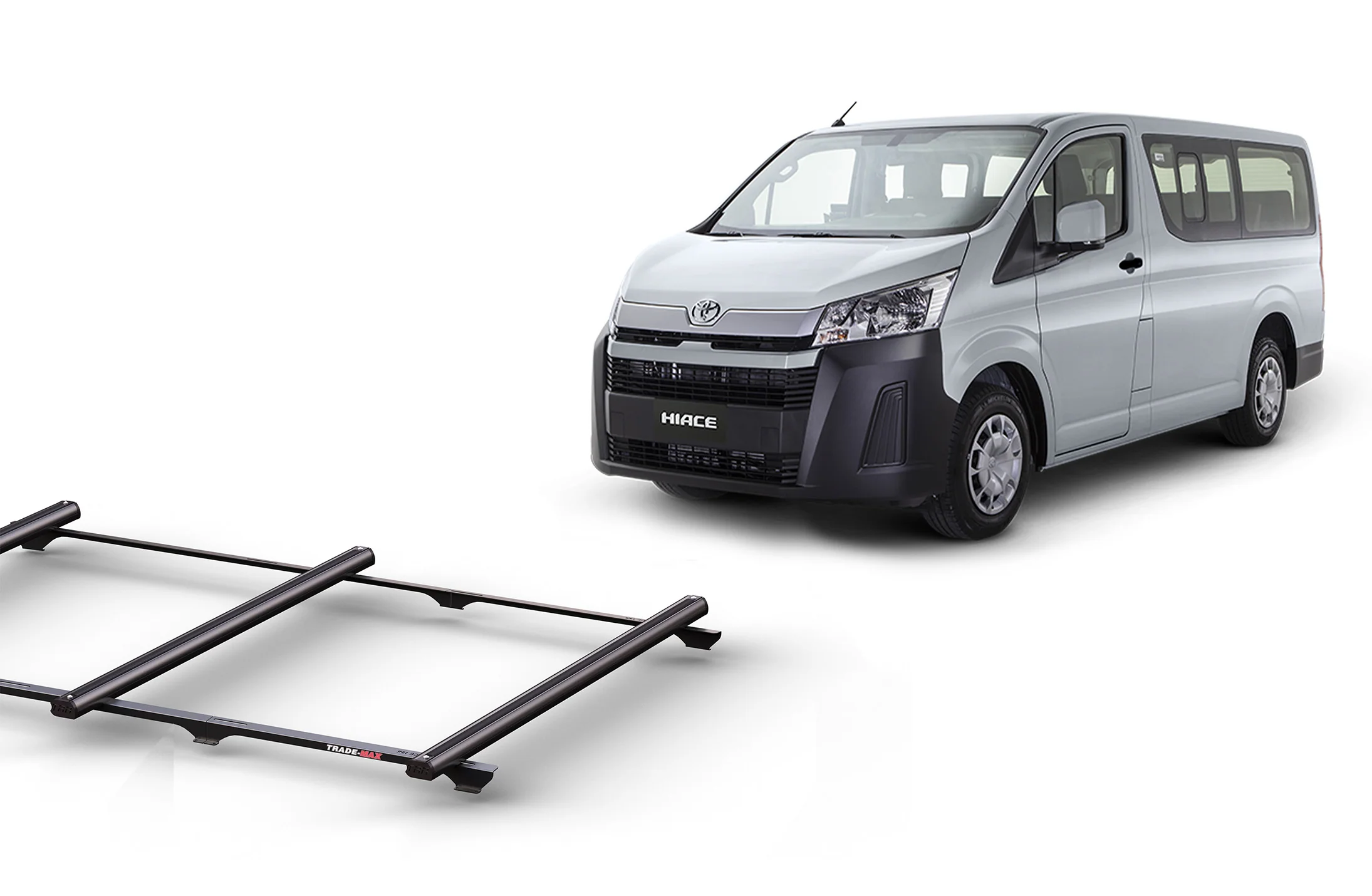 Toyota Hiace LWB (05/19 Wedgetail – Current) Trademax Crossbars x 3