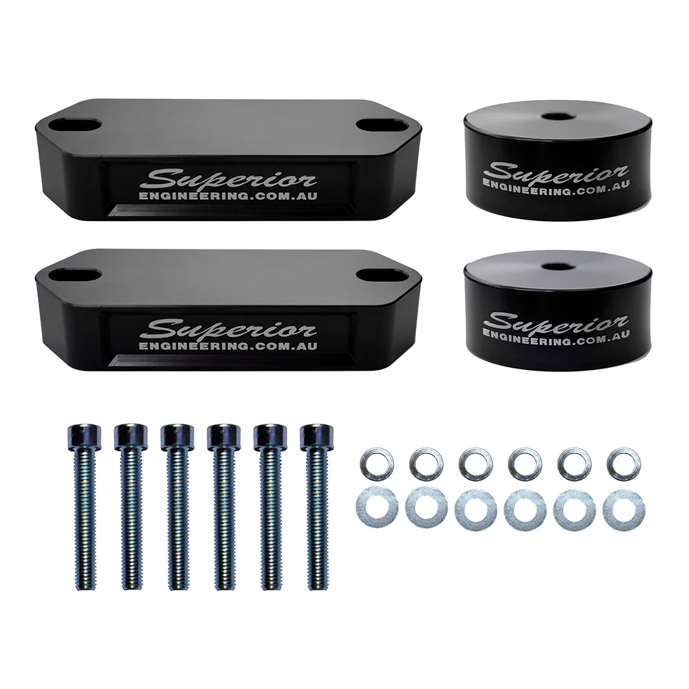 Toyota LandCruiser (02/2007-10/2016) Superior Engineering Superior Billet Series 6061-T6 Alloy Bump Stop Extensions 25mm Suitable For Toyota LandCruiser 76/78/79/80/105 Series Front - BSEX-A-LCR31-D