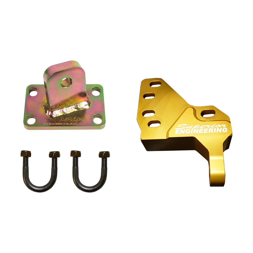Toyota LandCruiser (02/2007-10/2016) Superior Engineering Superior Billet Series 7075 - T6 Alloy Damper Brackets Upgrade Suits Hollow Bar Drag Link For Toyota LandCruiser 70 Series Tapered Pin - SUP-DMBK-LCR24-HB