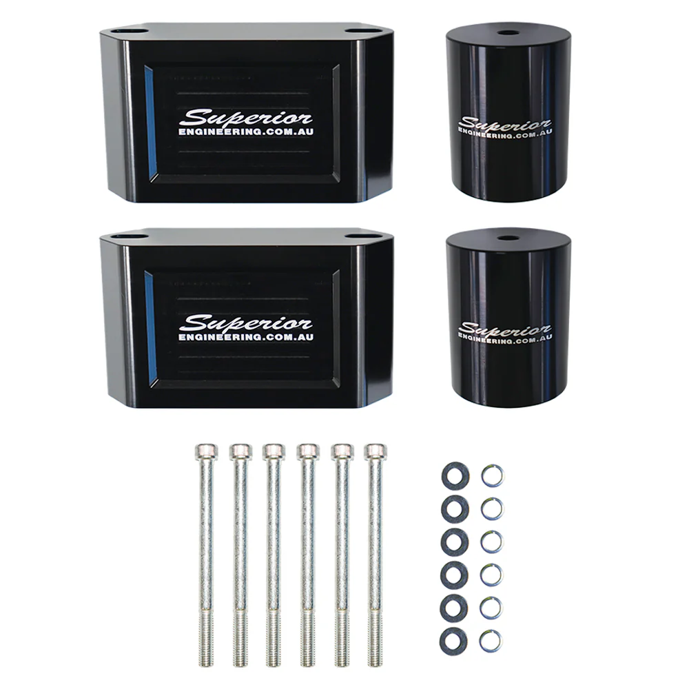 Toyota LandCruiser (04/1998-10/2007) Superior Engineering Superior Billet Series 6061 - T6 Alloy Bump Stop Extensions 75mm Suitable For Toyota LandCruiser 76/78/79/80/105 Series Front - BSEX-C-LCR31-C