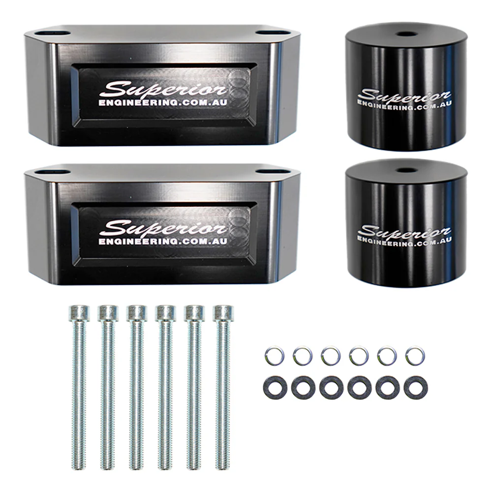 Toyota LandCruiser (09/1999-03/2007) Superior Engineering Superior Billet Series 6061 - T6 Alloy Bump Stop Extensions 50mm Suitable For Toyota LandCruiser 76/78/79/80/105 Series Front - BSEX-B-LCR31-D