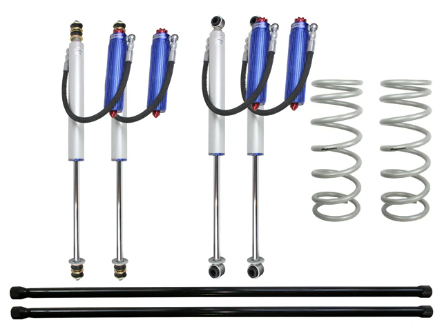 Toyota LandCruiser 100 Series (04/1998-10/2007) Wagon Petrol 4.5ltr 6 cyl Superior Engineering Superior Remote Reservoir 2.0 2 Inch (50mm) Lift Kit Suitable For Toyota LandCruiser 100 Series 6cyl (Kit) - SUP-RR-100IFS26