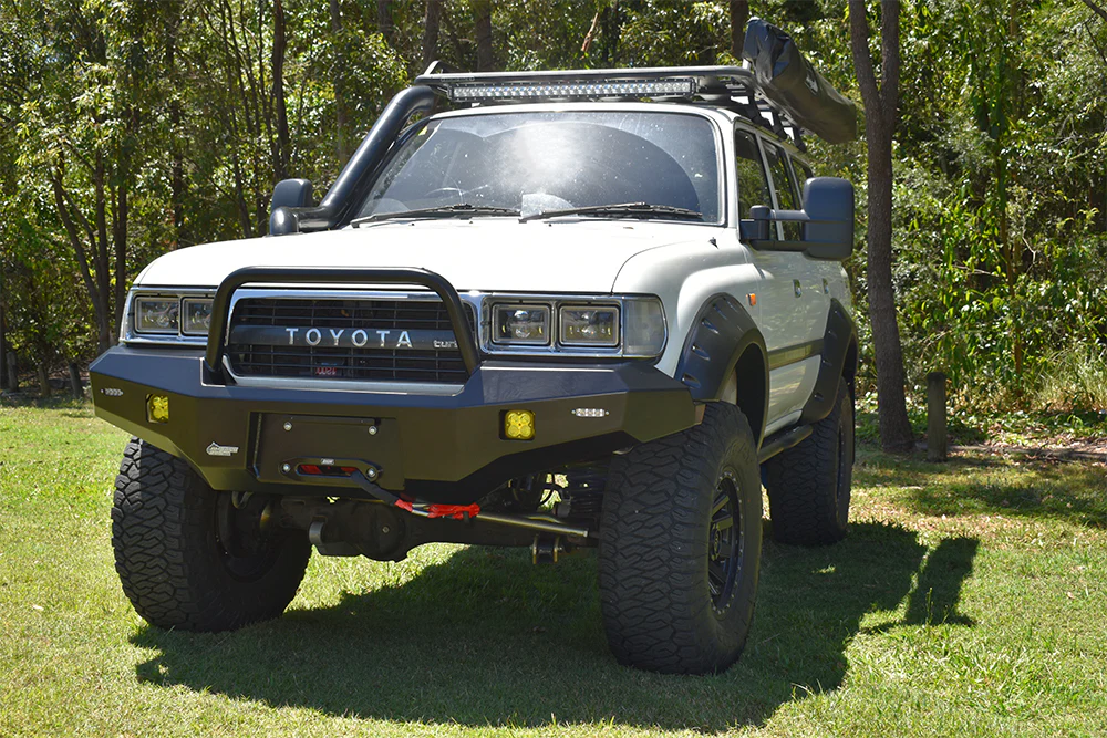 Toyota Landcruiser (1990-1998) 80 Series Ambush Single Hoop Bullbar - Image 3