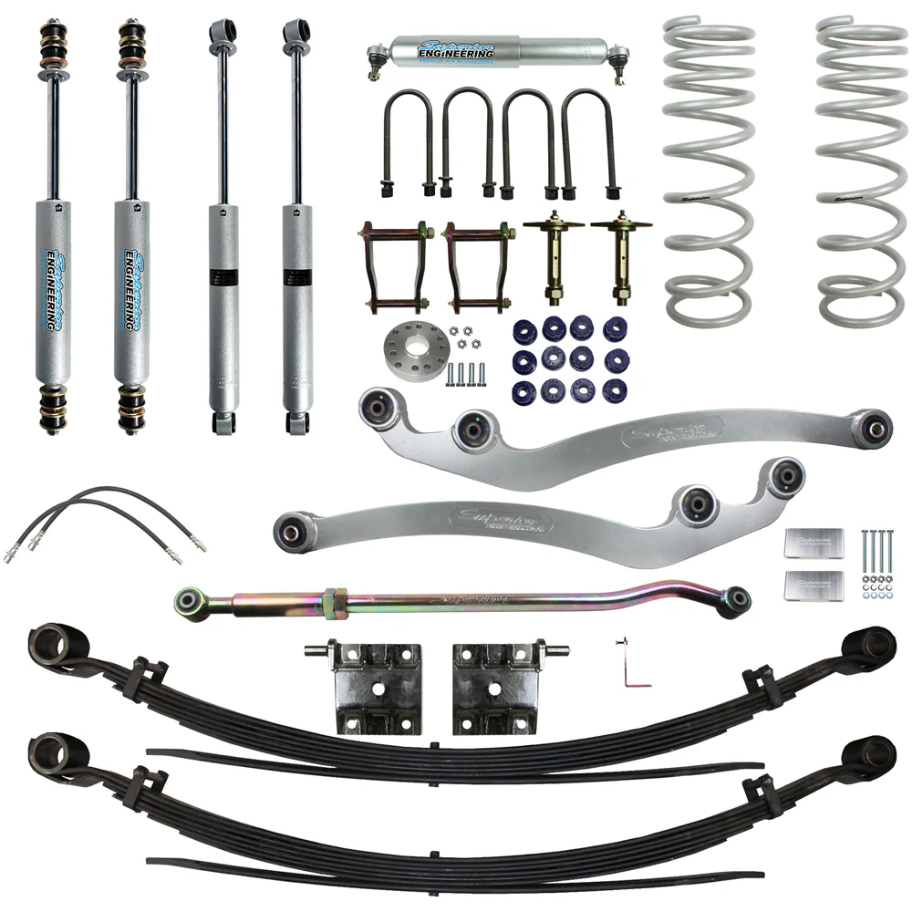 Toyota LandCruiser 76 Series [10/2022 - current] Wagon Diesel 2.8ltr TD Superior Engineering 4 Inch (100mm) Lift Kit Suitable For Toyota LandCruiser 76 Series 2023 on 2.8lt 4cyl - SUP-76G3-4-KIT-4INCH