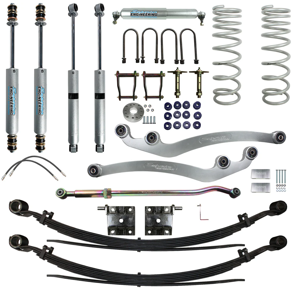 Toyota LandCruiser 79 Series [10/2022 - current] Dual Cab Ute Diesel 2.8ltr TD Superior Engineering 4 Inch (100mm) Lift Kit Suitable For Toyota LandCruiser 79 Series Dual Cab 2023 on 2.8lt 4cyl - SUP-79G3-DC-4-KIT-4INCH