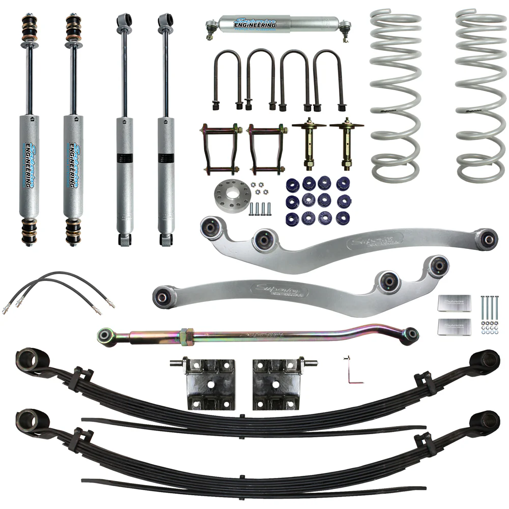 Toyota LandCruiser 79 Series [10/2022 - current] Dual Cab Ute Diesel 2.8ltr TD Superior Engineering 5 Inch (125mm) Lift Kit Suitable For Toyota LandCruiser 79 Series Dual Cab 2023 on 2.8lt 4cyl - SUP-79G3-DC-4-KIT-5INCH