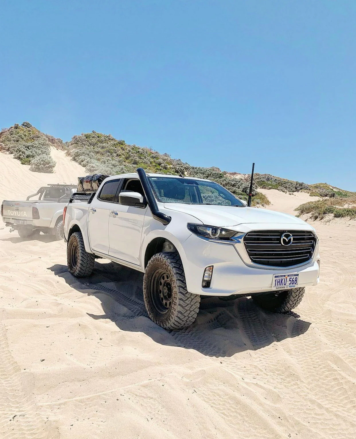 Mazda Bt-50 (2021-2025) TWIN 2021 MAZDA BT-50 4" Stainless Steel Snorkel Kit - Meredith Metalworks - Image 4