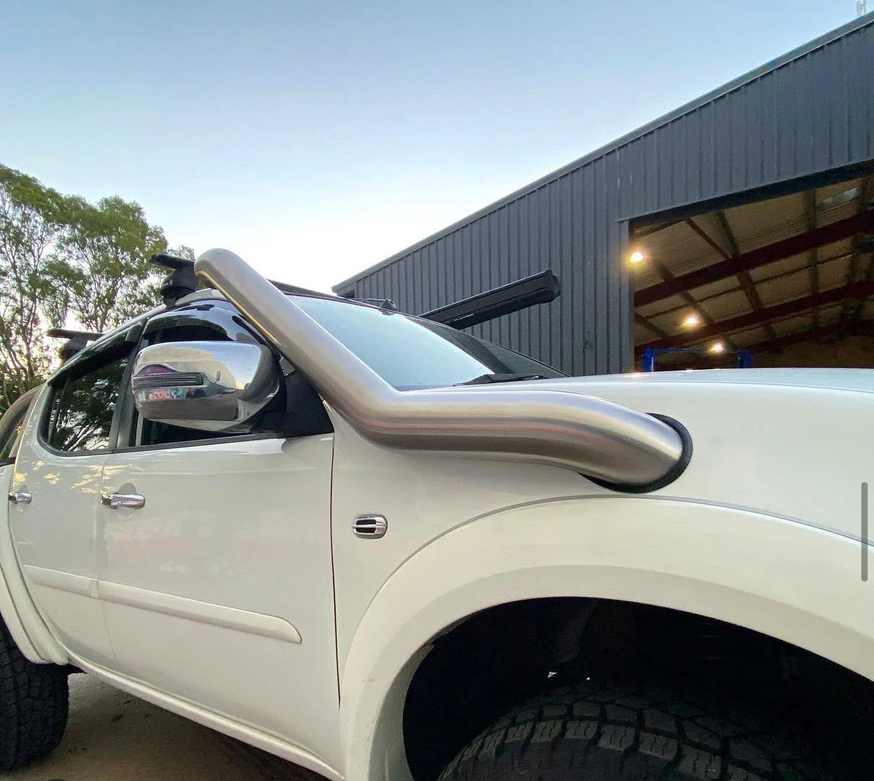 Mitsubishi Triton (2006-2014) TWIN ML/MN Triton 4" Stainless Steel Snorkel Kit - Meredith Metalworks