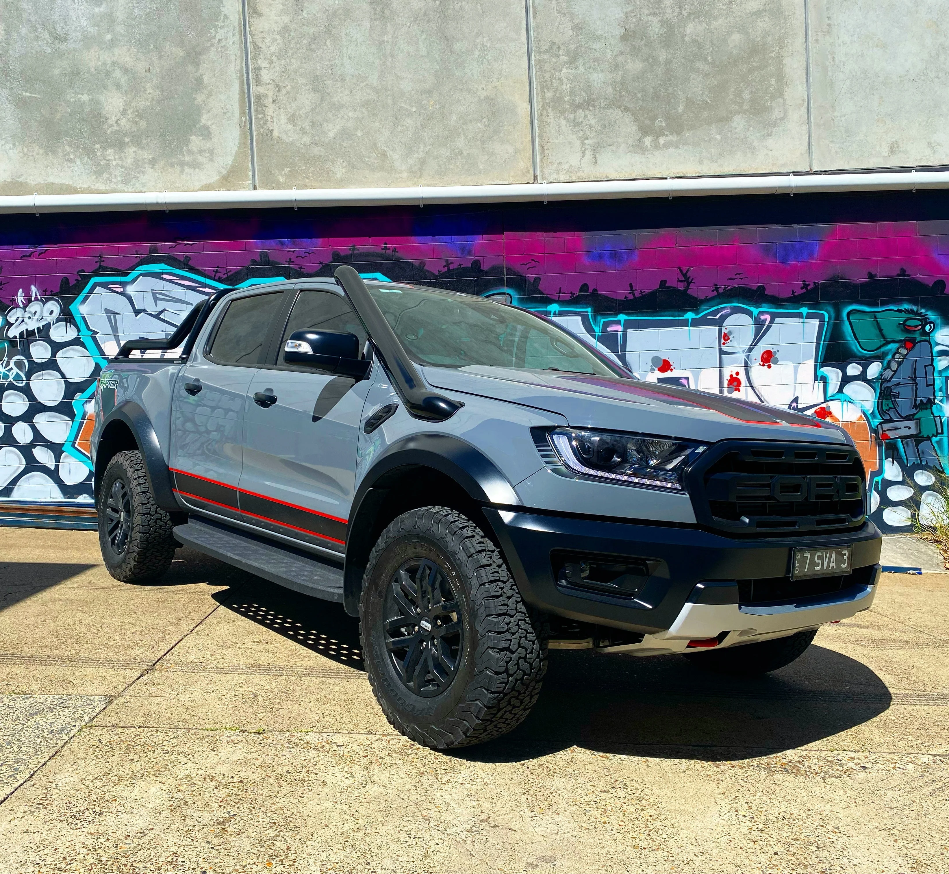 Ford Ranger (2018-2021) TWIN Raptor Ranger 2.0L Bi-Turbo 4" Stainless Steel Snorkel Kit - Meredith Metalworks