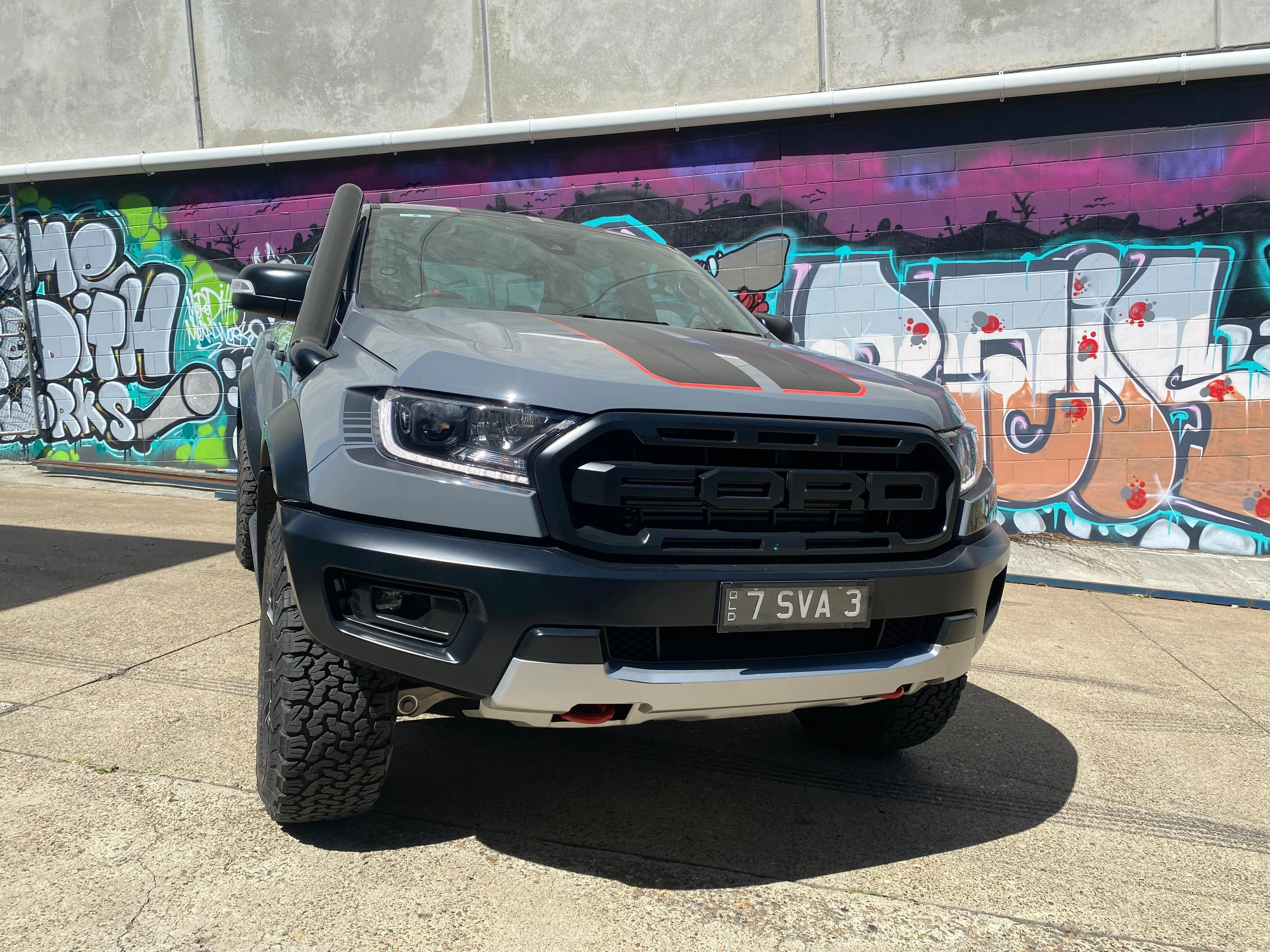 Ford Ranger (2018-2021) TWIN Raptor Ranger 2.0L Bi-Turbo 4" Stainless Steel Snorkel Kit - Meredith Metalworks - Image 3