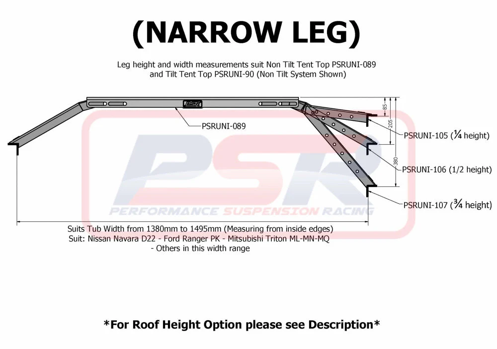 Volkswagen Amarok (2005-2015) PSR Tilt Up Baja Style Roof Top Tent Mount - Image 3